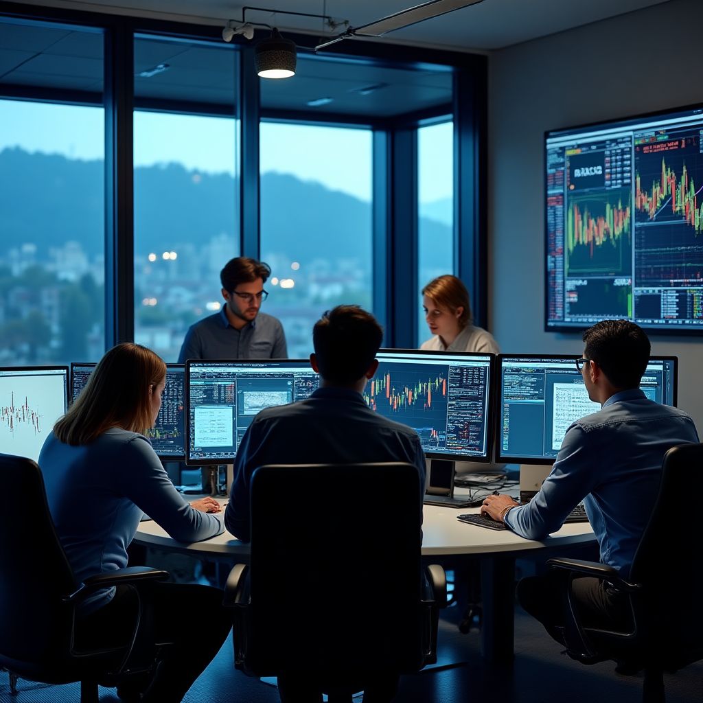 Equipo de análisis trabajando